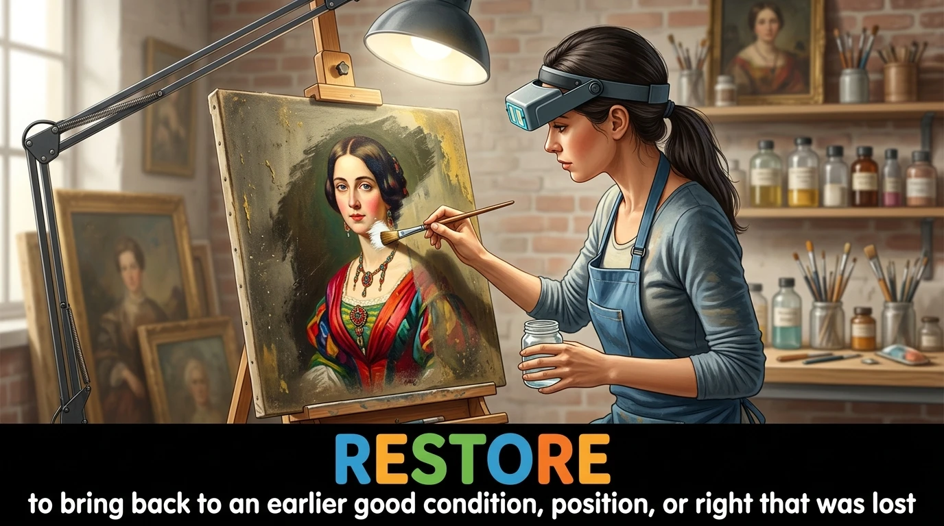 English Illustration for restore